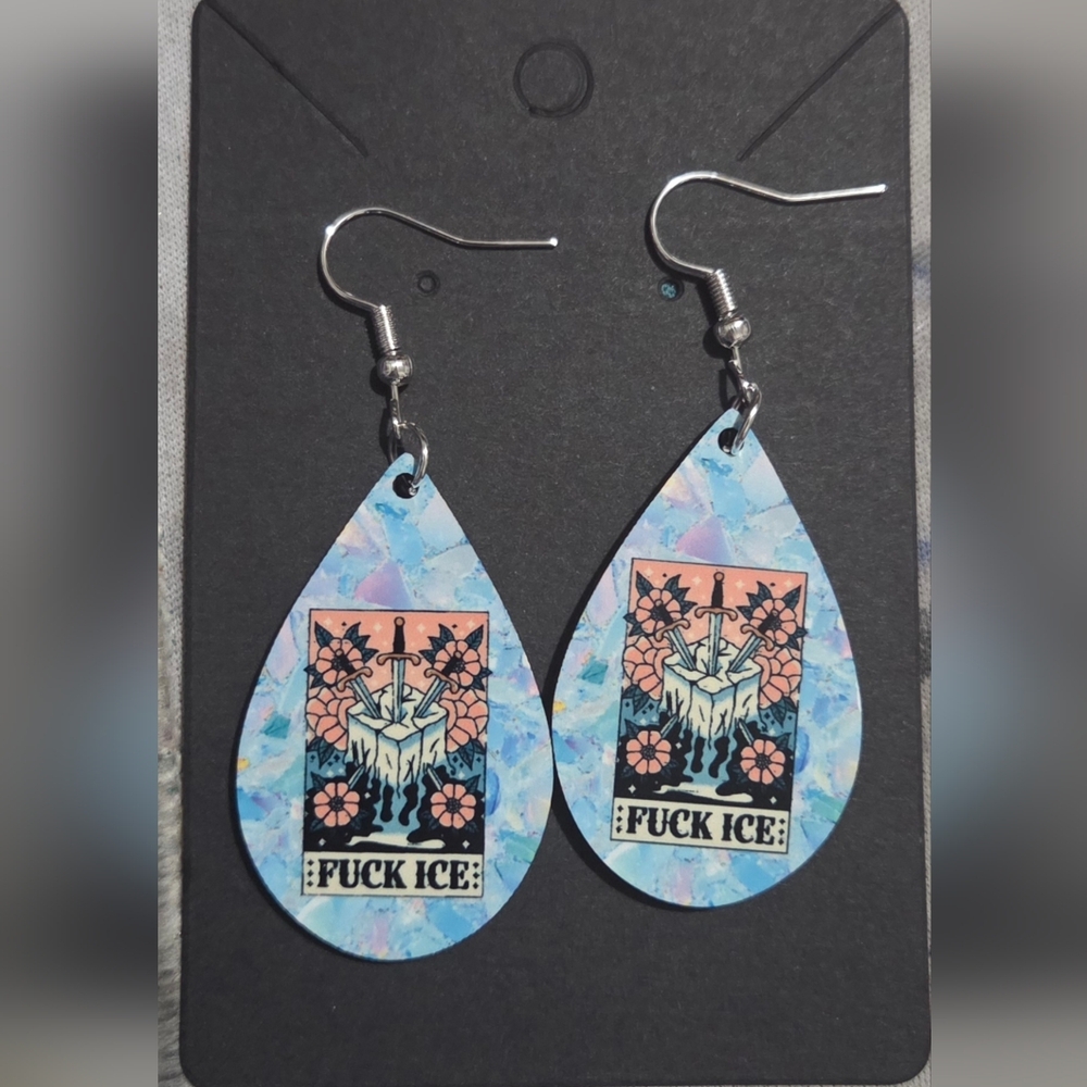 Human Rights Earrings: Anti Ice
